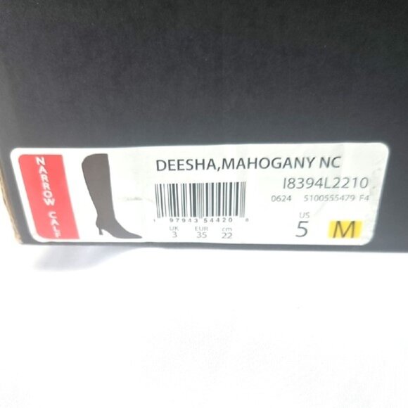 Naturalizer Women's Deesha 5M Mahogany Suede Knee High Boots with "Narrow Calf" - Picture 12 of 12